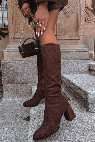 sieviešu garie zābaki ar papēdiEko zamšādau CzekoladoIne Yelisse 2