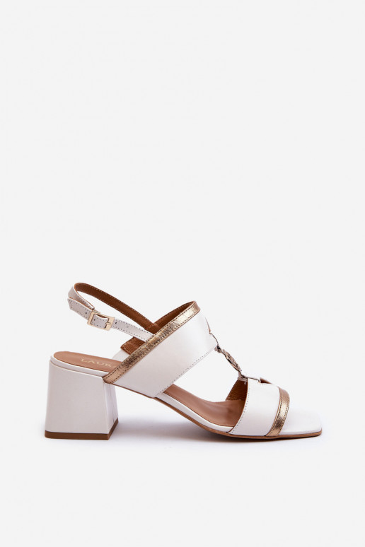 Āda Eleganta stila sandales Klockā Laura Messi 2768 baltas krāsas Āda Eleganta stila sandales Klockā Laura Messi 2768 baltas krāsas