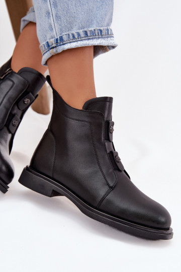 Āda siltināti Sieviešu puszābaki D&A MK52-026 melnas krāsas