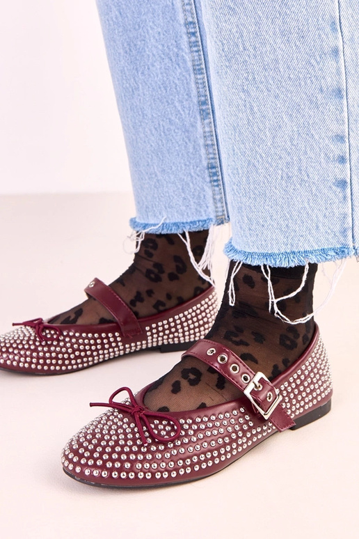 Tumši sarkanu krāsu Mylie balerīnas,... Tumši sarkanu krāsu Mylie balerīnas,...