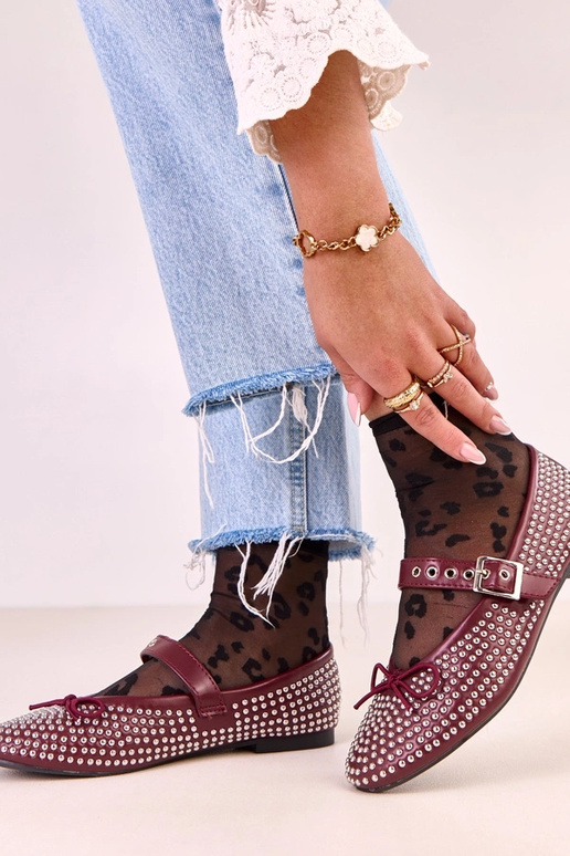 Tumši sarkanu krāsu Mylie balerīnas,... Tumši sarkanu krāsu Mylie balerīnas,...