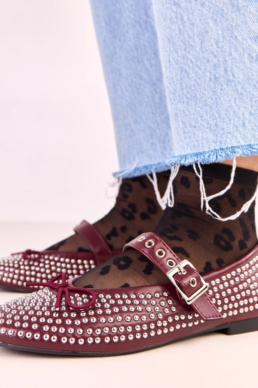 Tumši sarkanu krāsu Mylie balerīnas,... Tumši sarkanu krāsu Mylie balerīnas,...