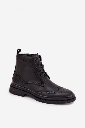 Vīriešu ādas zābaki Lee Cooper LCJ-25-33-3961 melnā krāsā
