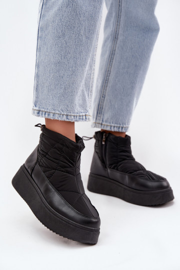 sniega apavi Sieviešu ar platformu siltināti ar kažokādu melnas krāsas Tahlira 2