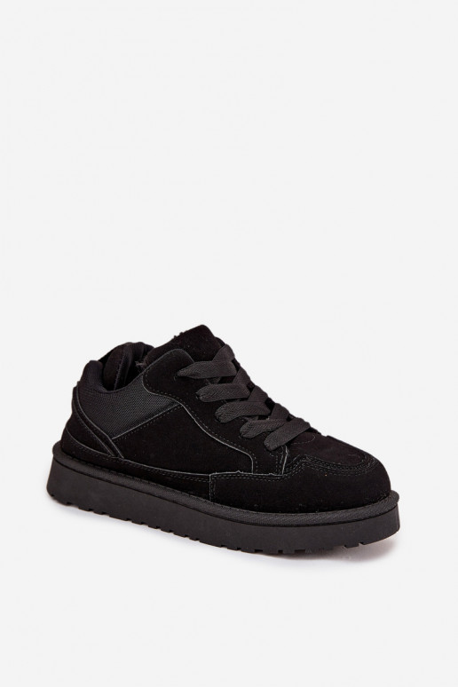 Sneakers modeļa apavi Sieviešu siltināti ar kažokādu melnas krāsas Cyrissa Sneakers modeļa apavi Sieviešu siltināti ar kažokādu melnas krāsas Cyrissa