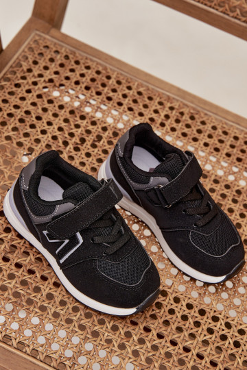 sporta apavi Sneakers modeļa apavi Bērnu apavi ar lipīgām aizdarēm melnas krāsas Galisse 2