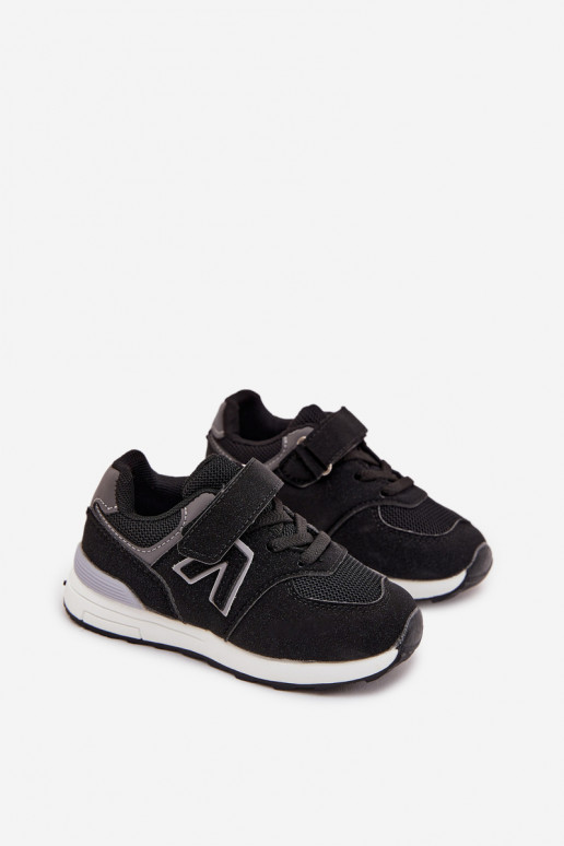 sporta apavi Sneakers modeļa apavi Bērnu apavi ar lipīgām aizdarēm melnas krāsas Galisse sporta apavi Sneakers modeļa apavi Bērnu apavi ar lipīgām aizdarēm melnas krāsas Galisse