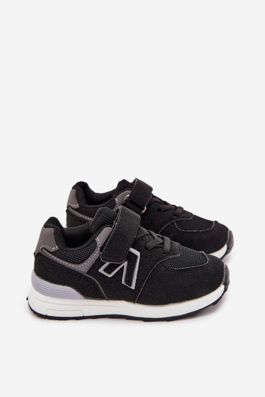 sporta apavi Sneakers modeļa apavi Bērnu apavi ar lipīgām aizdarēm melnas krāsas Galisse