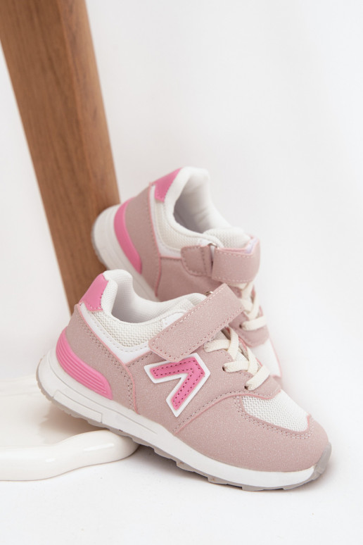 sporta apavi Sneakers modeļa apavi Bērnu apavi ar lipīgām aizdarēm Rozā krāsas Galisse sporta apavi Sneakers modeļa apavi Bērnu apavi ar lipīgām aizdarēm Rozā krāsas Galisse