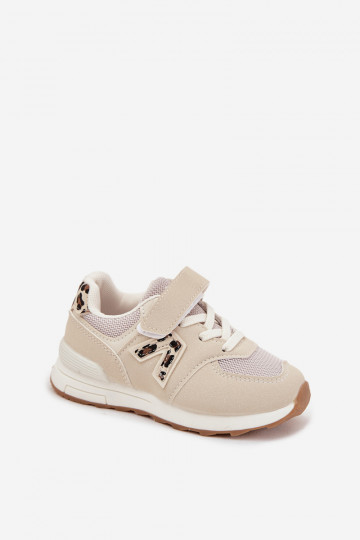 sporta apavi Sneakers modeļa apavi Bērnu apavi ar lipīgām aizdarēm smilšu krāsas Galisse 2