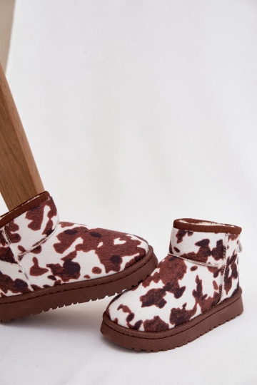 sniega apavi Bērnu apavi Jaunatne siltināti ar kažokādu IN Łaty Baltas-brūnas krāsas Mireya 2