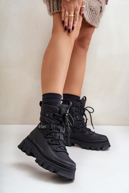 sniega apavi Sieviešu Uz pili Lee Cooper LCJ-24-47-3144 melnas krāsas