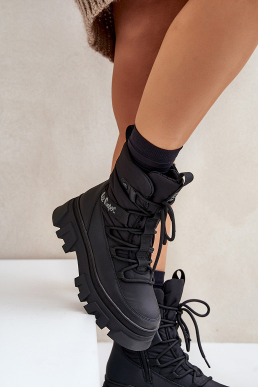 sniega apavi Sieviešu Uz pili Lee Cooper LCJ-24-47-3144 melnas krāsas