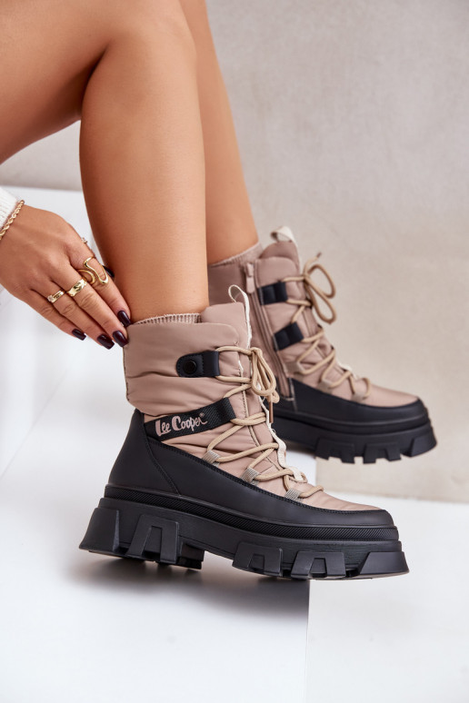 sniega apavi Sieviešu Uz pili Lee Cooper LCJ-24-47-3143 smilšu krāsas