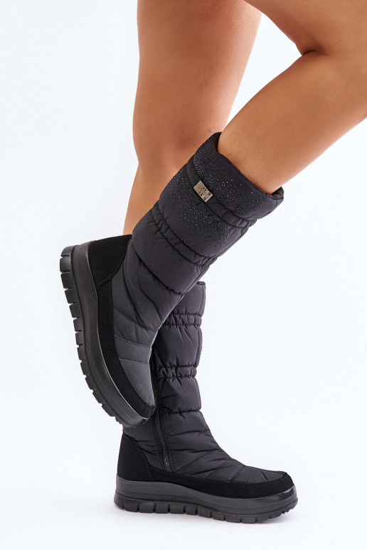 Sieviešu sniega apavi Ar Dekorāciju Progress PROGJ-24-147 melnas krāsas