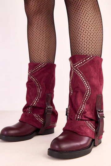 Bordo krāsas zābaki ar...