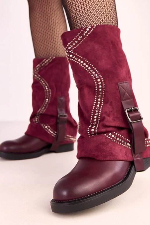 Bordo krāsas zābaki ar atvērtu...