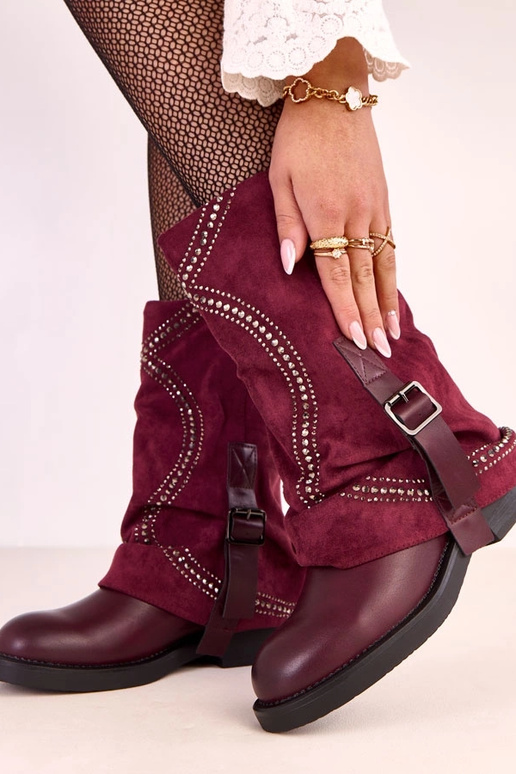 Bordo krāsas zābaki ar atvērtu...