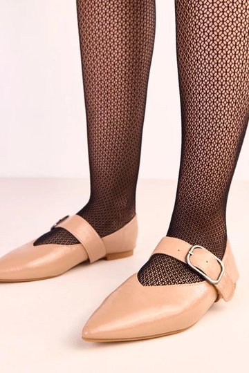 Smilšu krāsas balerīnas ar...