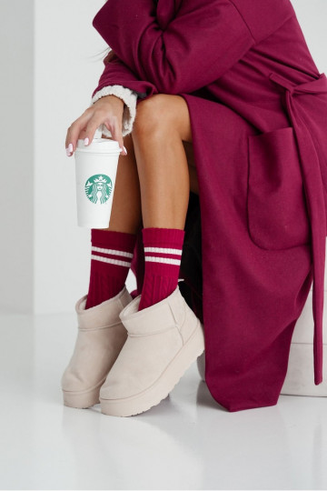 Zeķes Sieviešu INarkocz Ar svītrām bordo krāsas