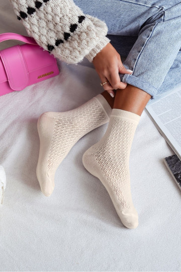 Zeķes Sieviešu Ažūrs Ecru