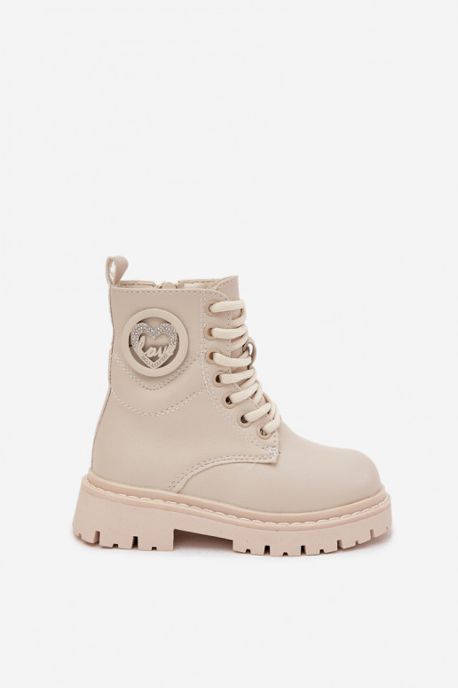 Sieviešu puszābaki Bērnu siltināti ar kažokādu ar ornamentiem LOVE smilšu krāsas Rosaira Sieviešu puszābaki Bērnu siltināti ar kažokādu ar ornamentiem LOVE smilšu krāsas Rosaira