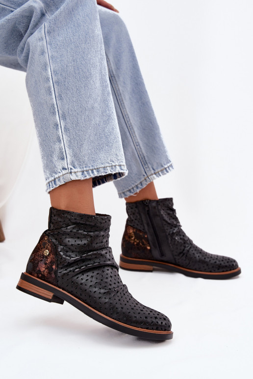 Āda Sieviešu puszābaki Ar ažūra rakstu Tā irciejka 05922-01 melnas krāsas