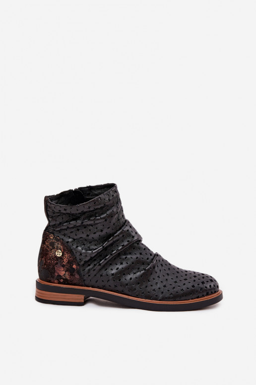 Āda Sieviešu puszābaki Ar ažūra rakstu Tā irciejka 05922-01 melnas krāsas Āda Sieviešu puszābaki Ar ažūra rakstu Tā irciejka 05922-01 melnas krāsas