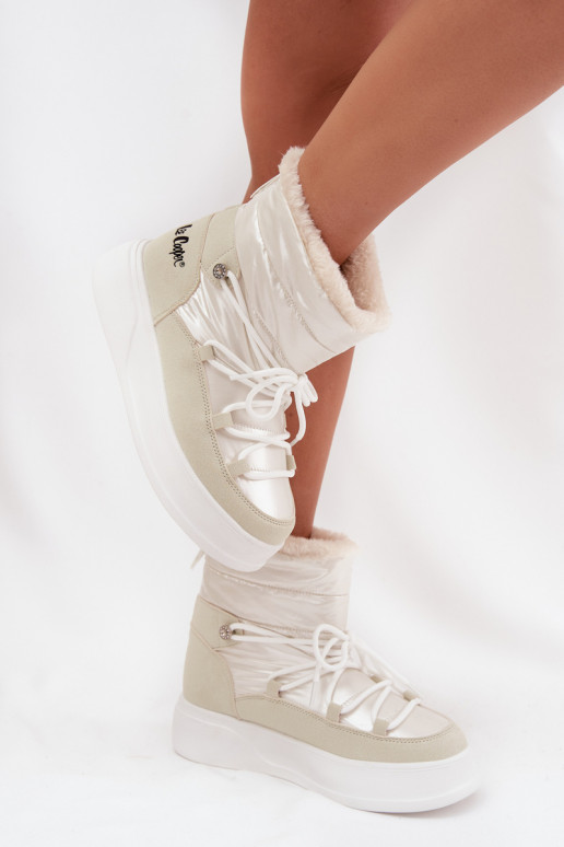 sniega apavi Sieviešu ar platformu Lee Cooper LCJ-25-03-3815 baltas krāsas