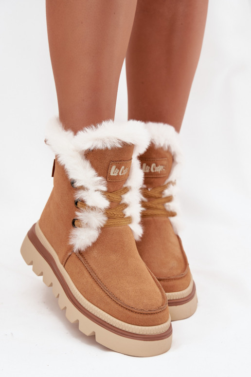 sniega apavi SieviešuIeslēgtsturalnego zamšādasu Lee Cooper LCJ-25-01-3738 brūnas krāsas