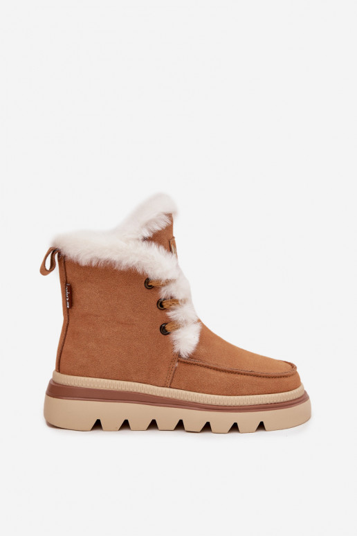 sniega apavi SieviešuIeslēgtsturalnego zamšādasu Lee Cooper LCJ-25-01-3738 brūnas krāsas