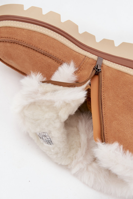 sniega apavi SieviešuIeslēgtsturalnego zamšādasu Lee Cooper LCJ-25-01-3738 brūnas krāsas