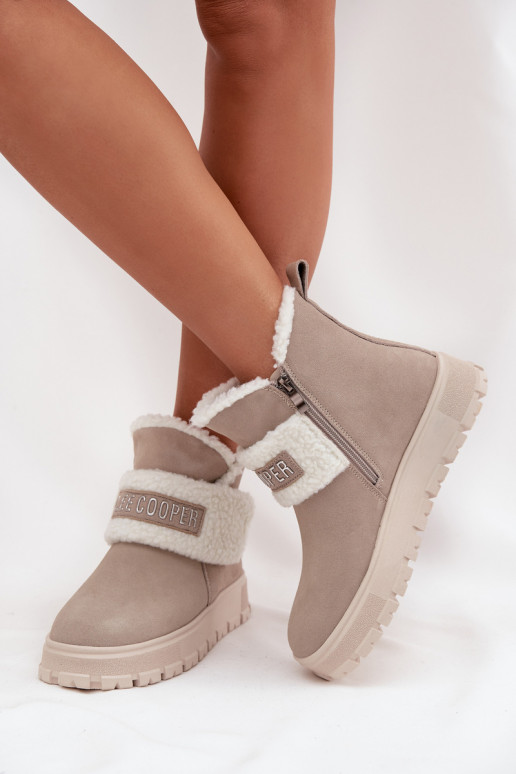 sniega apavi Sieviešu puszābakiIeslēgtsturalnego zamšādasu ar siltinājumu Lee Cooper LCJ-25-01-3739 Pelēkas krāsas sniega apavi Sieviešu puszābakiIeslēgtsturalnego zamšādasu ar siltinājumu Lee Cooper LCJ-25-01-3739 Pelēkas krāsas