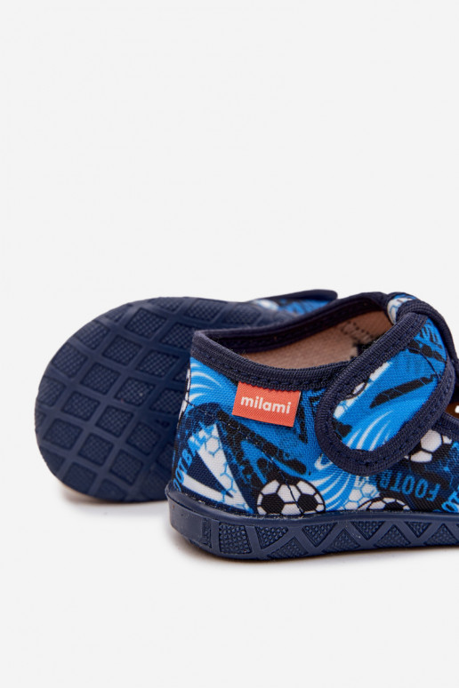 Čības Milami Bērnu apavi ar lipīgām aizdarēm Bumbiņas tumši zilas krāsas Jasimrra