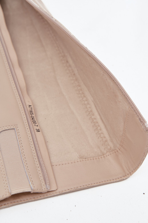 Āda siltināti sieviešu garie zābaki ar papēdi Tā irciejka A7165-04 smilšu krāsas Āda siltināti sieviešu garie zābaki ar papēdi Tā irciejka A7165-04 smilšu krāsas