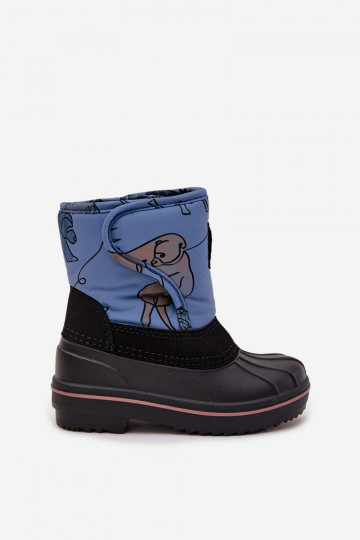 Bērnu Lee Cooper LCJ-25-10-3774 zila krāsas sniega apavi ar lipīgām aizdares 2