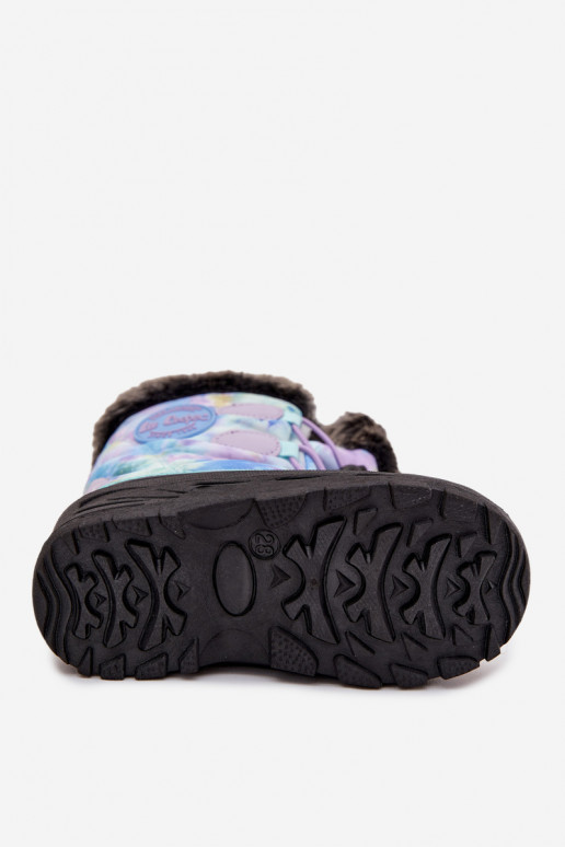 sniega apavi Bērnu apavi Bērnu ar kažokādu I Ściągaczem Lee Cooper LCJ-25-10-3778 Violeta krāsa