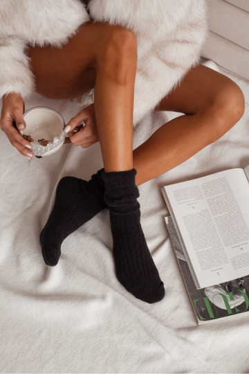 Zeķes Sieviešu INełniane Alpaka melnas krāsas