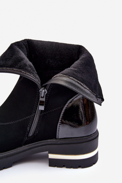 Āda Klasiska modeļa Sieviešu puszābaki ar platiem papēžiem melnas krāsas Shendete