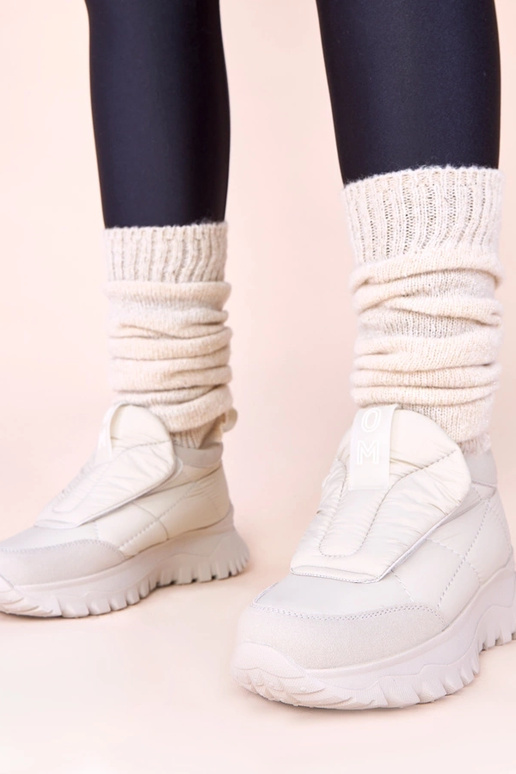 Pelēki sieviešu sniega zābaki ar...