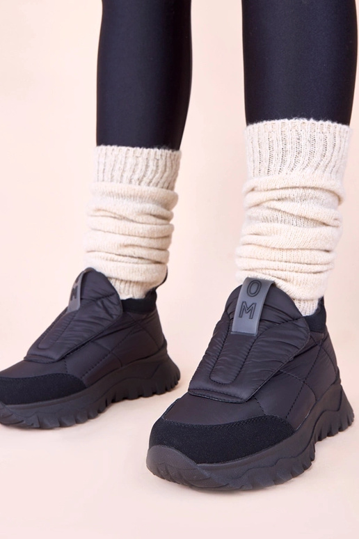 Melnas sieviešu sniega zābaki ar...