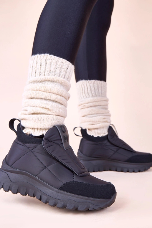 Melnas sieviešu sniega zābaki ar...