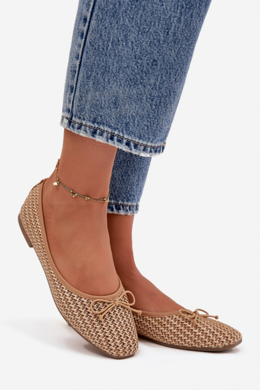 Balerīnas Ar bizi I Kokardką brūnas krāsas Belirra