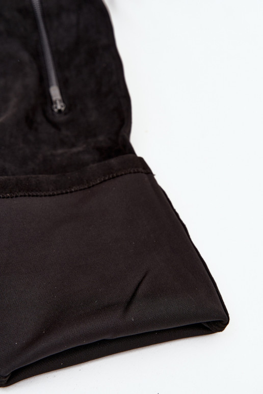 garie zābaki ar papēdi Un platforma Par ceļgalu Eko zamšādaoIne melnas krāsas Amareen