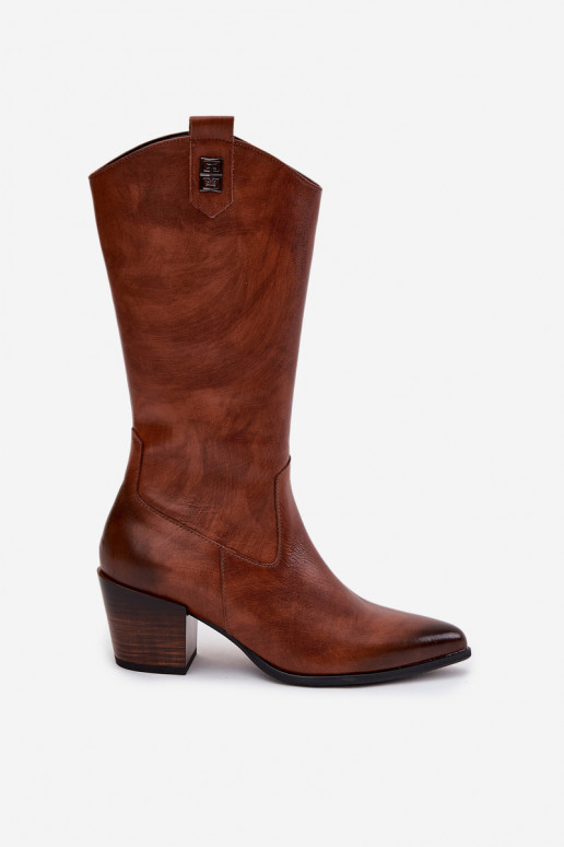 Āda garie zābaki Kovboju zābaki ar papēdi siltināti Zazoo 70155 brūnas krāsas