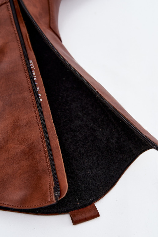 Āda garie zābaki Kovboju zābaki ar papēdi siltināti Zazoo 70155 brūnas krāsas