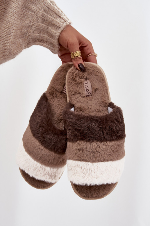 ar kažokādu Čības Sieviešu Ar svītrām brūnas krāsas Tahlisse