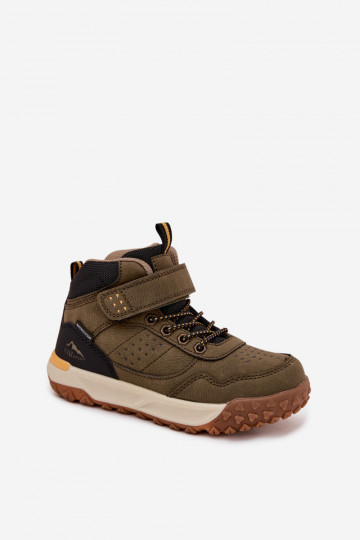 pārgājienu zābaki Bērnu apavi ar lipīgām aizdarēm haki krāsas Pavisse