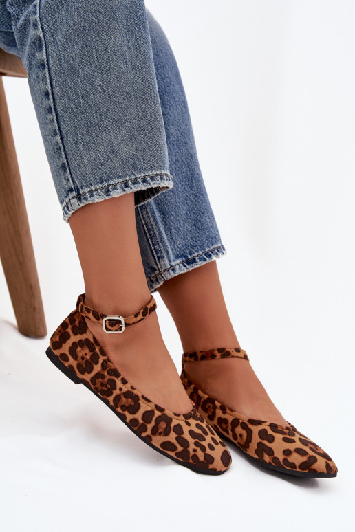 Balerīnas Sieviešu ar siksniņām I ar sprādzēm ar leoparda kažokādas rakstu Janelor