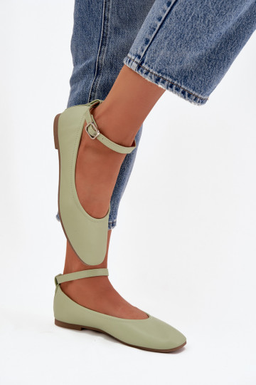 Balerīnas Sieviešu ar siksniņām I ar sprādzēm Zaļas krāsas Janelor